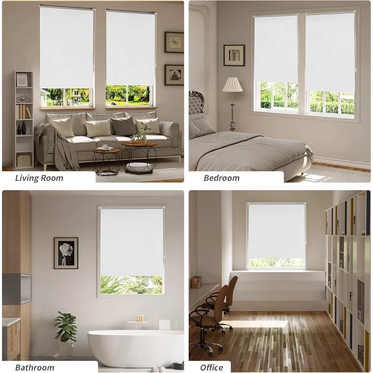 WOLTU Verdunklungsrollo ohne Bohren Weiß 120x160 cm (BxH), Thermorollo Klemmfix Fensterrollo Seitenzugrollo easyfix Verdunkelung Rollos Sichtschutz und Sonnenchutz, Klemmrollo für Fenster & Tür – Bild 8