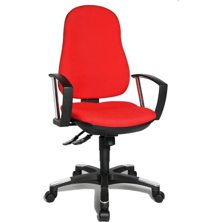 Topstar 9020AG21, Trend SY 10, Bürostuhl, Schreibtischstuhl, ergonomisch, mit Armlehnen, Bezugsstoff rot
