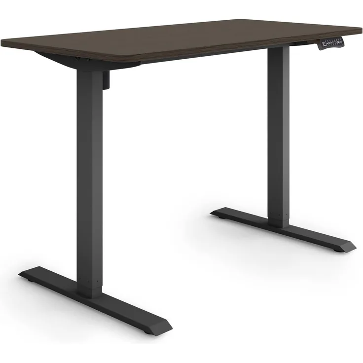 ESMART Germany ETX-121BE 120x60 cm Ebenholz Dekor Ergonomischer Steh-Sitz-Schreibtisch Stufenlos elektrisch höhenverstellbar 73,5-123,5cm 3xMemory Aktivitätserinnerung Soft-Start/Stopp Schnelle Montage