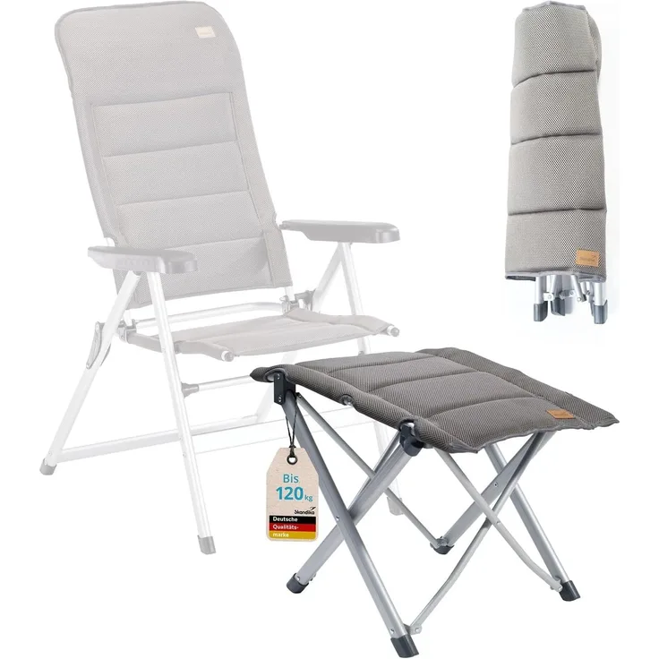 Skandika Campinghocker Hocker Lepola, tragbarer Hocker für Unterwegs, Faltbarer Campingstuhl, Aluminium, 40 cm Höhe, 120 kg Belastung
