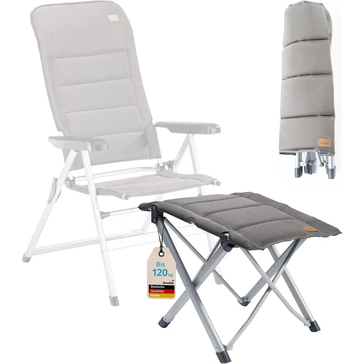 Skandika Campinghocker Hocker Lepola, tragbarer Hocker für Unterwegs, Faltbarer Campingstuhl, Aluminium, 40 cm Höhe, 120 kg Belastung