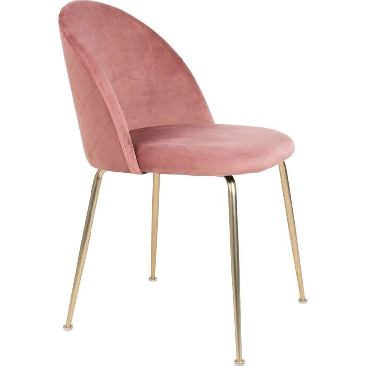 House Nordic Esszimmerstuhl, Samt, Rosa, Beine in Messingoptik, HN1214 - 2er set – Bild 3