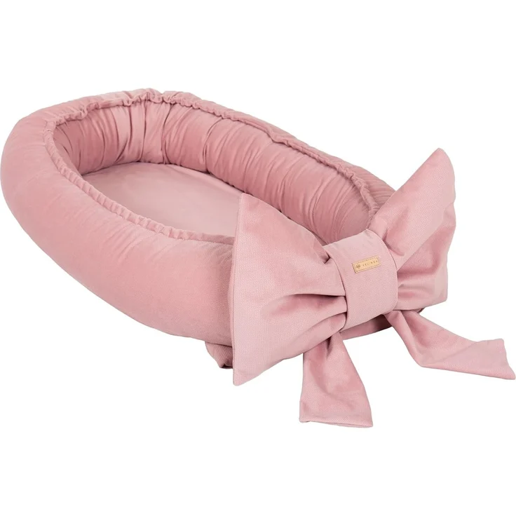 Kuschelnest Babynest Babynestchen Nestchen Reisebett Wickelauflage mit Schleife (Farbe: rosa) – Bild 1
