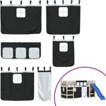 vidaXL Vorhänge für Hochbett Weiß und Schwarz Polyester 835913