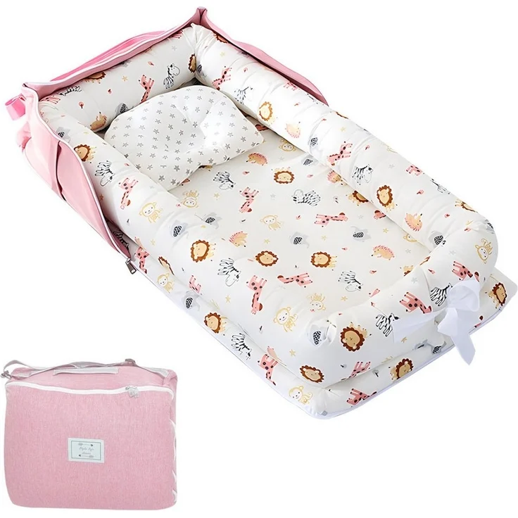 SEHAUSEU Kuschelnest Kuschelnest Bettnestchen Babylounge Babykokon Handtaschendesign, Wickelauflage – Bild 5