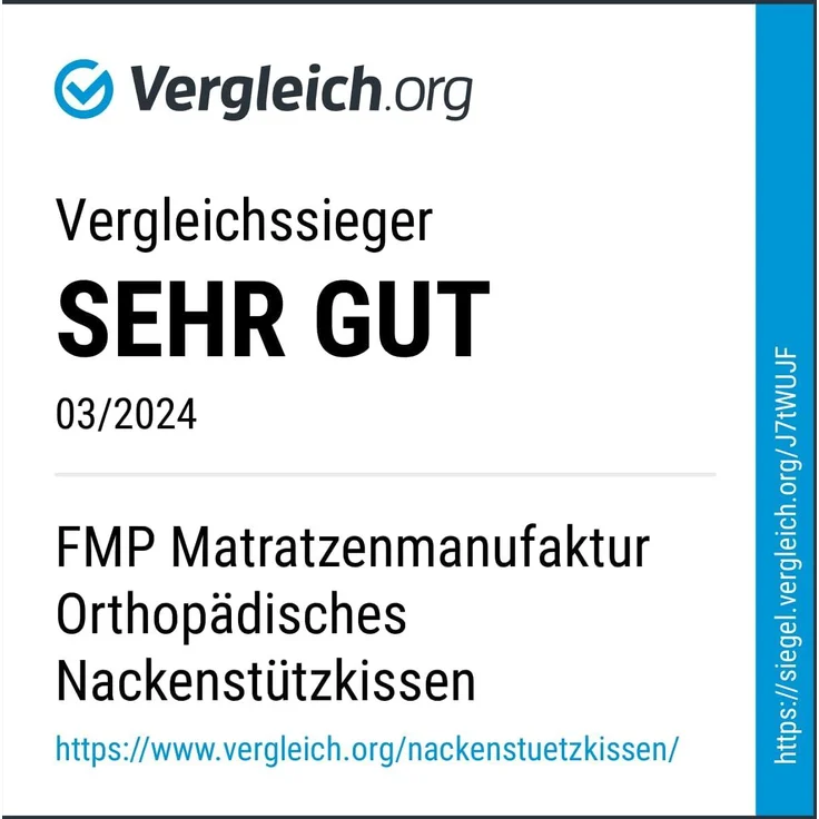 FMP Matratzen Manufaktur Kopfkissen, Cashmerebezug, 65x38 cm – Bild 4