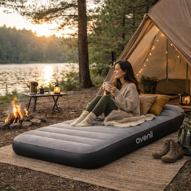 Avenli Luftmatratze Camping BeamRest grau 191x99x25cm – Bild 5