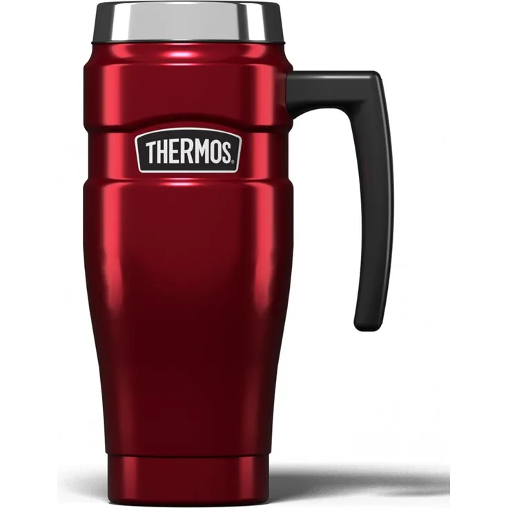 Thermos King Thermobecher Edelstahl 470 ml, Cranberry Red, 0,47 l