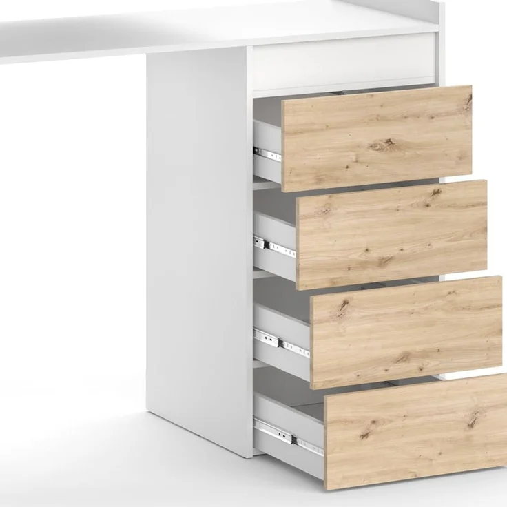 Waschmaschinenschrank Alf Weiß 116 x 98 cm mit 4 Schubladen Vicco – Bild 6