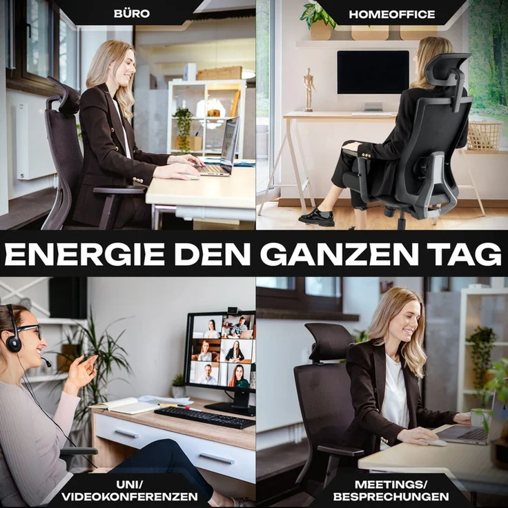 VALKENSTOL M3 KOMFORT Bürostuhl ergonomisch - 5 Jahre Garantie - Schreibtischstuhl tiefenverstellbare Sitzfläche - Armlehnen - extra bequem – Bild 6