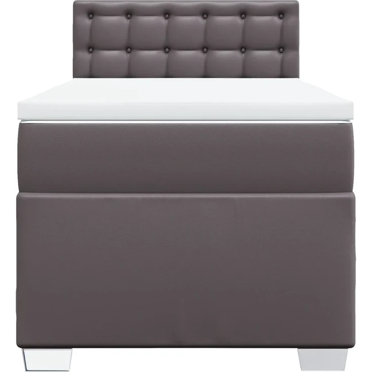 vidaXL Boxspringbett mit Matratze Grau 100x200 cm Kunstleder 3288410 – Bild 6
