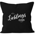 MoonWorks Dekokissen Kissenbezug Lieblingssohn Geschenk Familie Kind Kinder Sohn Junge Kissen-Hülle Deko-Kissen 40x40 Baumwolle MoonWorks®
