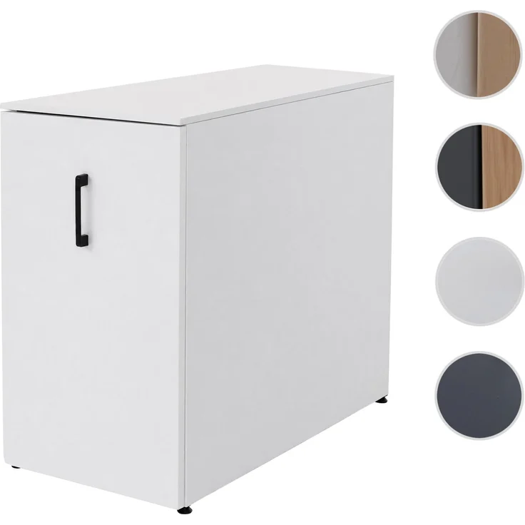 Aktenschrank HWC-Q27, Büroschrank Stahlschrank, Stützrad Staufächer, Metall 74x43x80cm ~ weiß – Bild 10
