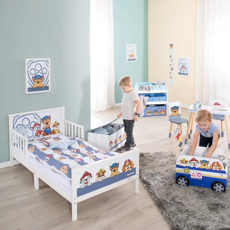 roba Spielregal 'Paw Patrol' - Aufbewahrungsregal - inkl. 5 Stoffboxen - Holz - Weiß / Grau – Bild 4