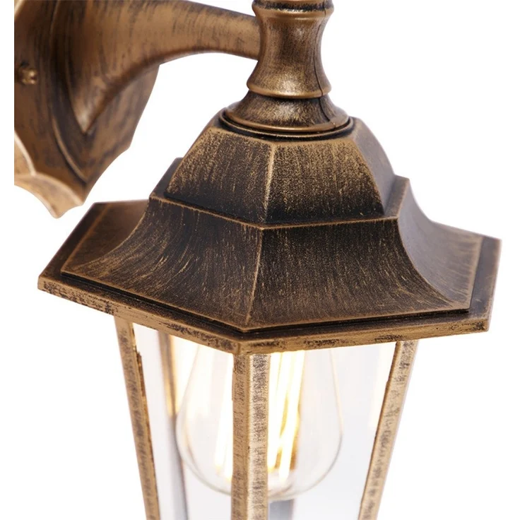 Qazqa Außen-Wandleuchte New haven, ohne Leuchtmittel, E27, Gold/Messing, Klassisch / Antik, Kunststoff, 1-flammig – Bild 2