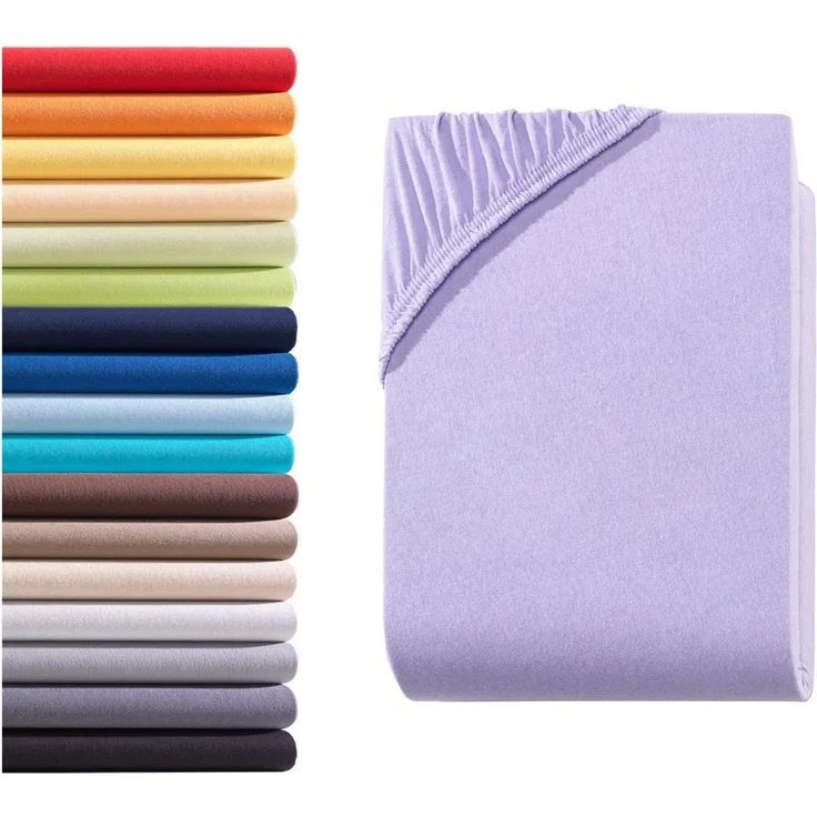 Hometex Premium Textiles Spannbettlaken Jersey Spannbettlaken 100% Baumwolle, Jersey, Gummizug: Rundumgummizug, Premium-Jersey Matratzenhöhe bis 23 cm – Bild 5