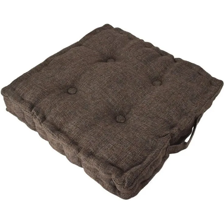 Sitzkissen 40x40x8cm Kissen 4 Punkt Grob-Cord Stuhlkissen verschiedenen Farben braun