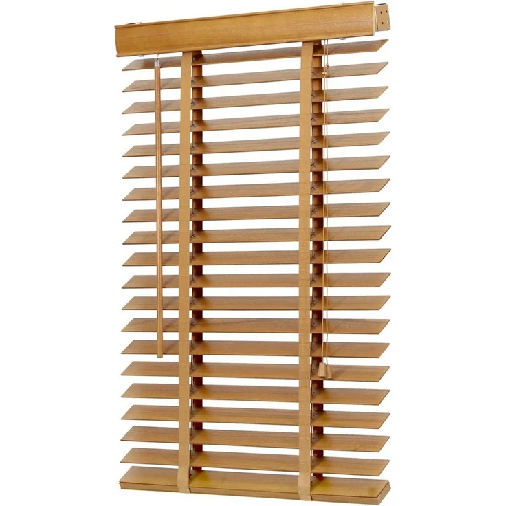 Sekey Jalousie Holzjalousie 50 mm Lamellen Fensterjalousie Blickschutz Jalousie, Klemmträger mit Feststellschraube – Bild 3