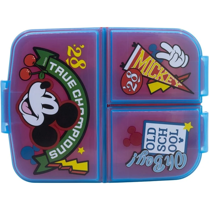 Disney Mickey Mouse Lunchbox Kinder Brotdose mit 3 Fächern Pausenbox – Bild 4