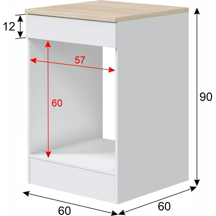 Miniküche >KIRA< in Weiß / Eiche Dekor - 160x211x60 (BxHxT) – Bild 4