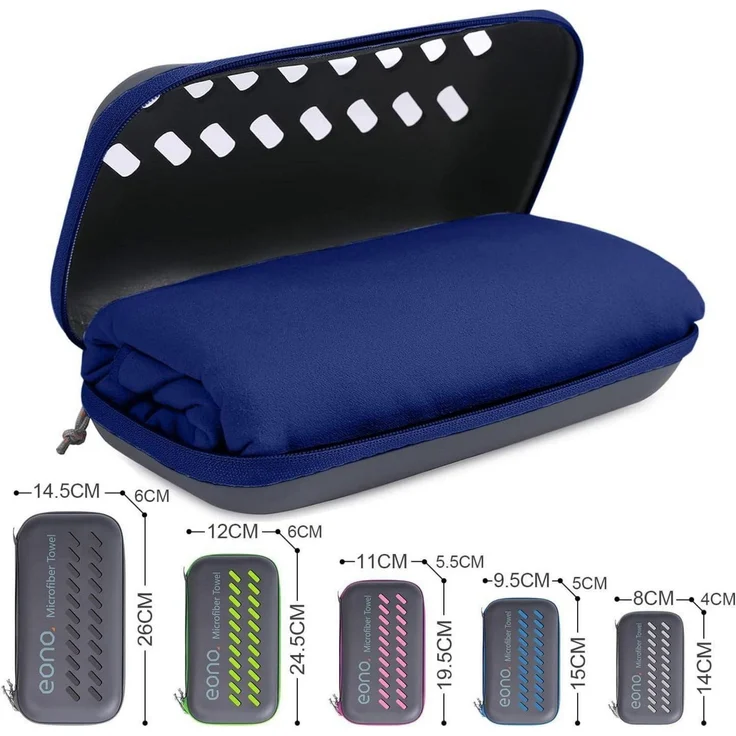 Mikrofaser Handtuch Ultra Leicht Schnelltrocknend Blau 140cm – Bild 4