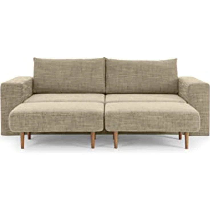 LOOKS by Wolfgang Joop Looks V-1 Designer Sofa mit Hockern, 2 Sitzer Couch, Funktionssofa, beige-braun, Sitzbreite 200 cm – Bild 6