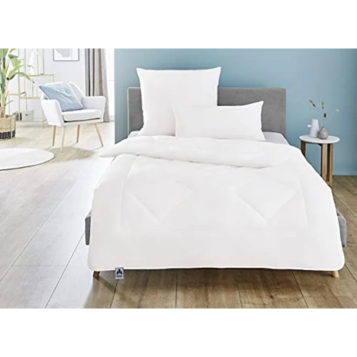 Badenia Bettcomfort Irisette Merino wash Steppbett Duo mit Baumwollbezug für den Sommer, 135x200 cm – Bild 3