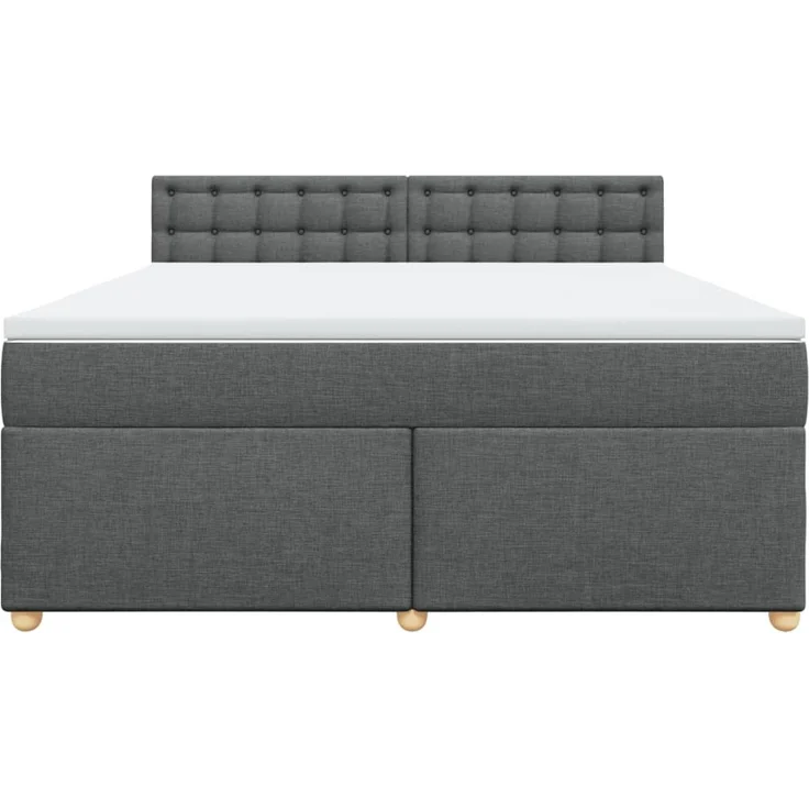 vidaXL Boxspringbett mit Matratze Dunkelgrau 180x200 cm Stoff 3289074 – Bild 6