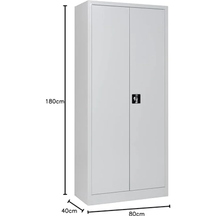 Putzmittelschrank Stahl, 80x38x180 cm, grau – Bild 4