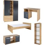 Arthur Berndt Jugendzimmer-Set »Alessio« 5-teilig, Liegefläche 120x200 cm, Anthrazit, Artisan Oak