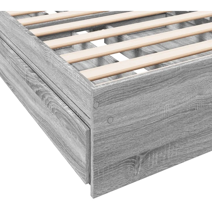 vidaXL Bettgestell mit Schubladen Grau Sonoma 90x190 cm Holzwerkstoff 3280711 – Bild 7