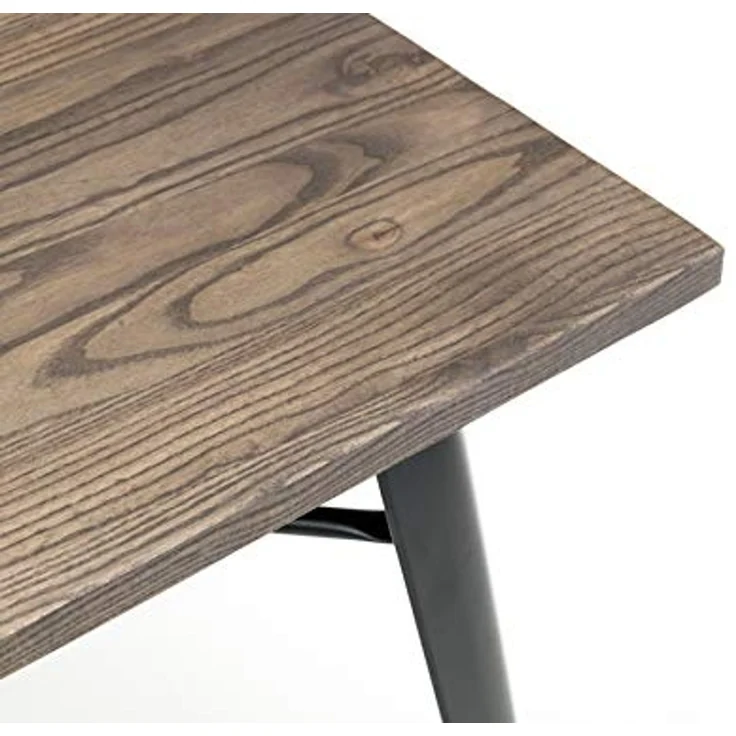 Der quadratische Julian Bowen Grafton Esstisch in Mokka-Ulme verfügt über ein industrielles und modernes Design – Bild 6