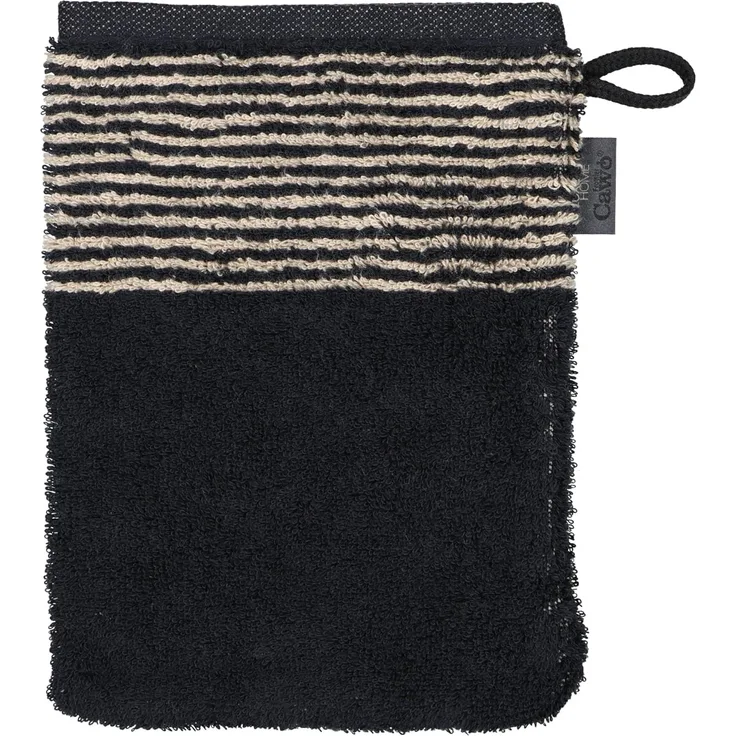 Cawö Handtuch Two-Tone 590 schwarz