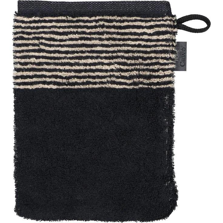 Cawö Handtuch Two-Tone 590 schwarz – Bild 1