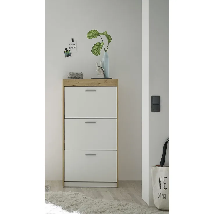 Schuhkipper >Pincas< in Artisan Eiche - 64x126x38cm (BxHxT)