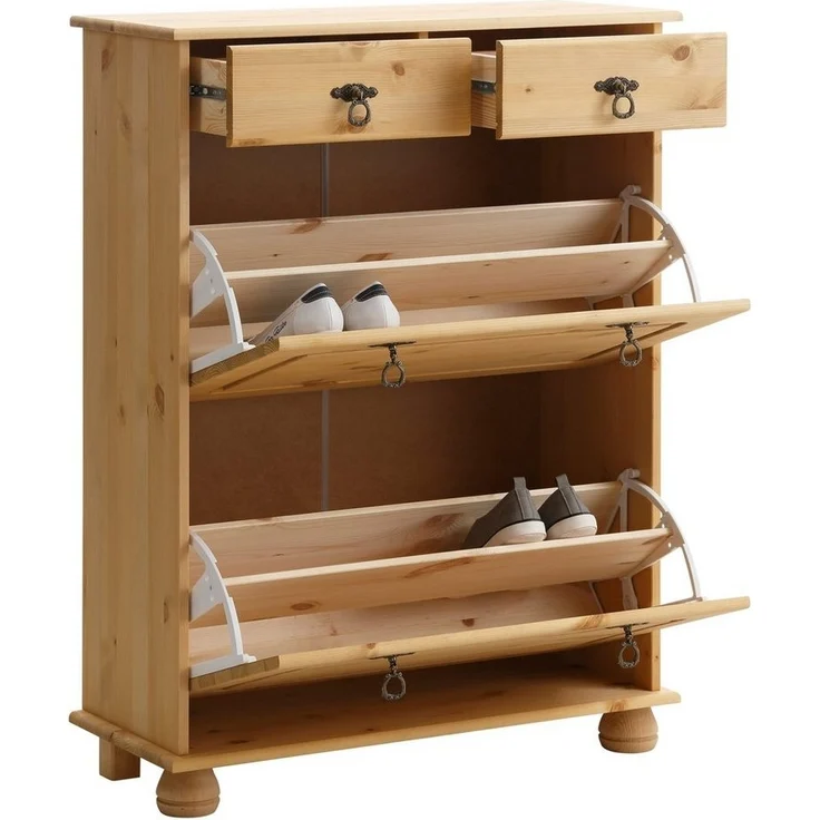 Home affaire Schuhkommode Finca, aus massivem Kiefernholz, Höhe 100 cm – Bild 2