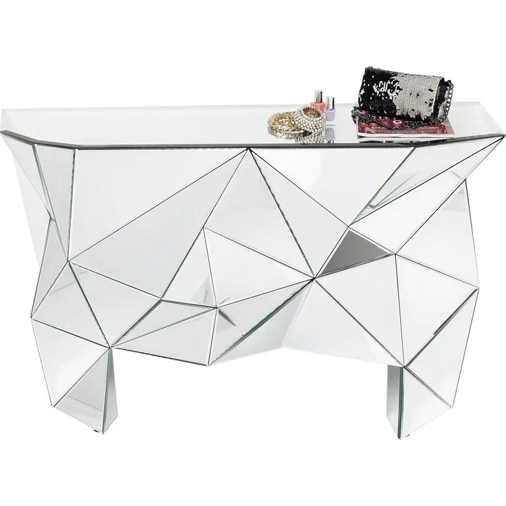 Kare Design, Spiegel Konsole Prisma, Flurkonsole verspiegelt, Luxus Konsole, Glas, 80 x 126,5 x 38 cm (H/B/T) – Bild 7