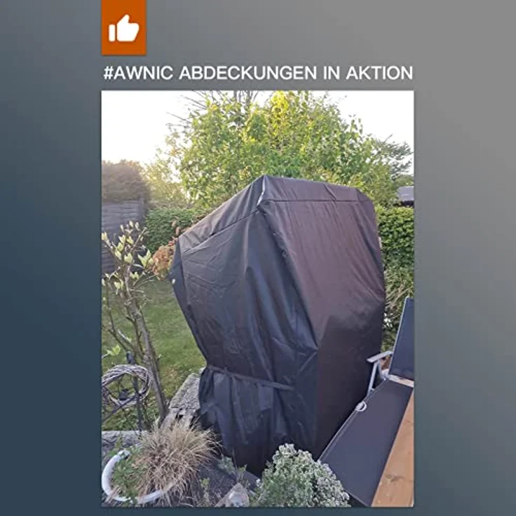 Awnic Strandkorb Schutzhülle Winterfest, Strandkorbhülle 2 Sitze Wasserdicht, Abdeckhauben für Strandkörbe, Abdeckung Strandkorb Winterfest 420D Oxford-Gewebe L135×B105×H175/140cm – Bild 8