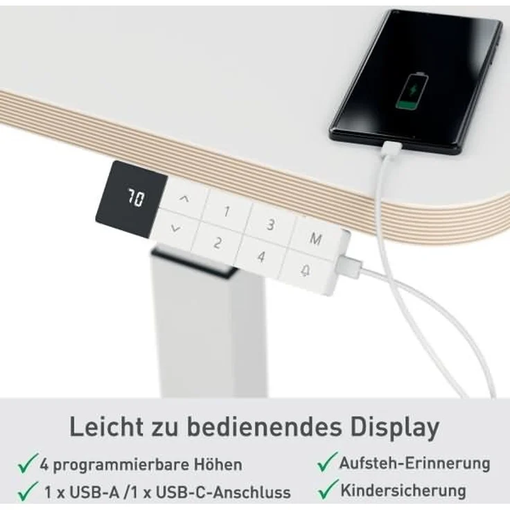 Leitz Sitz-/Stehtisch Ergo 65340001 elektrisch weiß – Bild 3