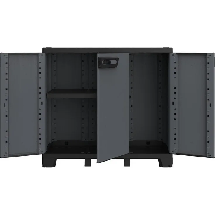 Kreher Mehrzweckschrank Dreitüriger Kunststoffschrank 'Ardesia' (Modell wählbar)