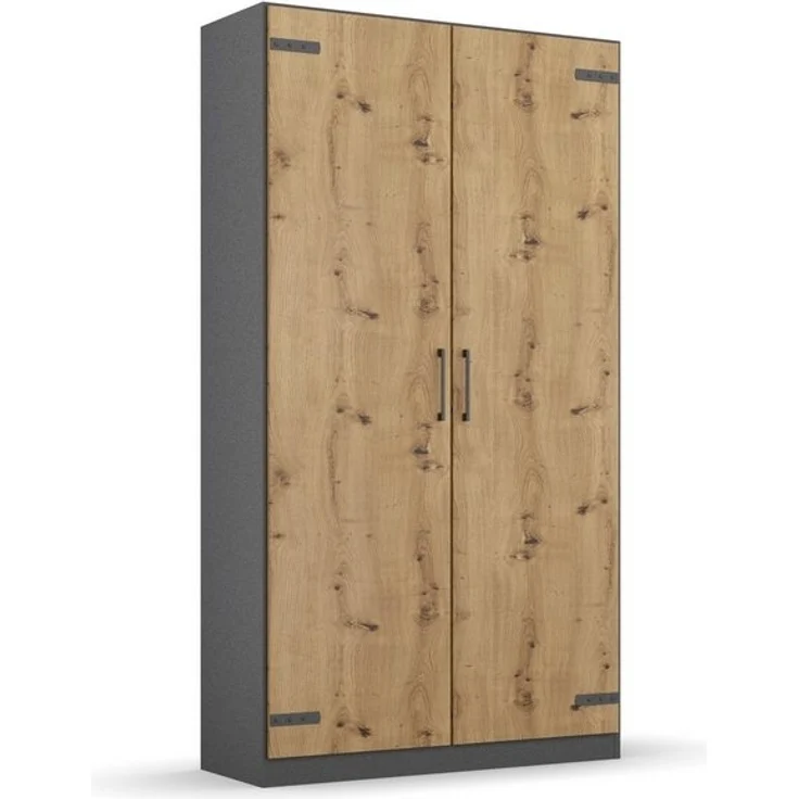 rauch Drehtürenschrank Kleiderschrank Jugendzimmer Kinderzimmer Stauraum Topseller Holmes Breite 91/Höhe 197/Tiefe 54cm - Industrial Style - MADE IN GERMANY – Bild 4