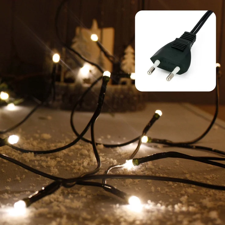 hellum Lichterkette 50 LED, 7,35m Länge, Lichterkette innen, klassisch warmweiß,