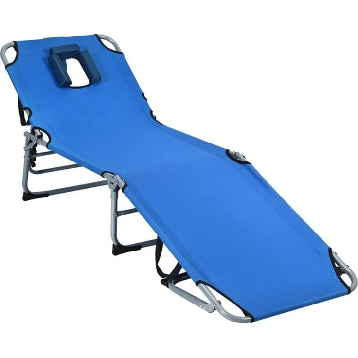 COSTWAY Gartenliege, 5-stufig, mit Gesichtsöffnung, klappbar, bis 150kg – Bild 4