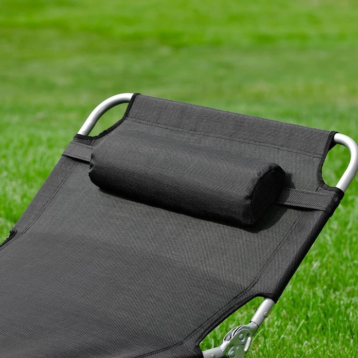 SoBuy OGS35-SCH Sonnenliege, Textilgewebe, Lackiert, Schwarz, 149 x 29 x 62 cm – Bild 6