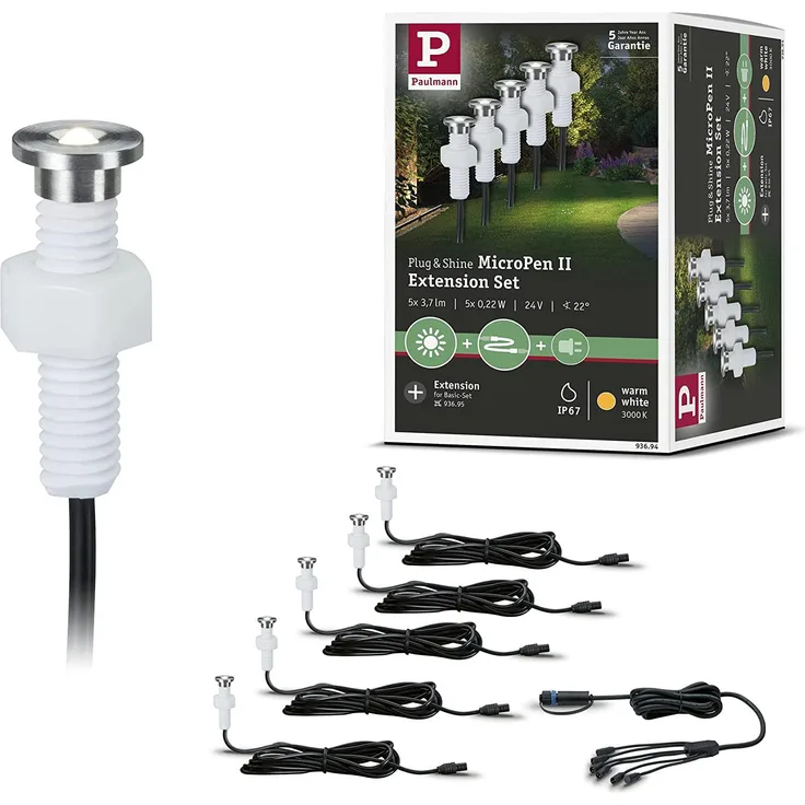 Paulmann No. 93694 Plug&Shine Ergänzungsset MicroPen II 5x0,22W