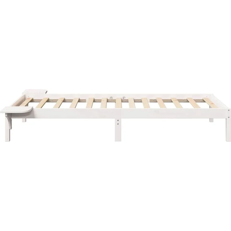 vidaXL Bettgestell mit Nachttischen Weiß Weiß, 90x200 873206 – Bild 6