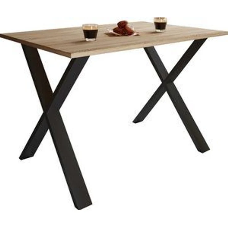 VCM Esstisch Xona 916857 Schwarz / Sonoma-Eiche H. 76 x B. 110 x T. 80 cm – Bild 4