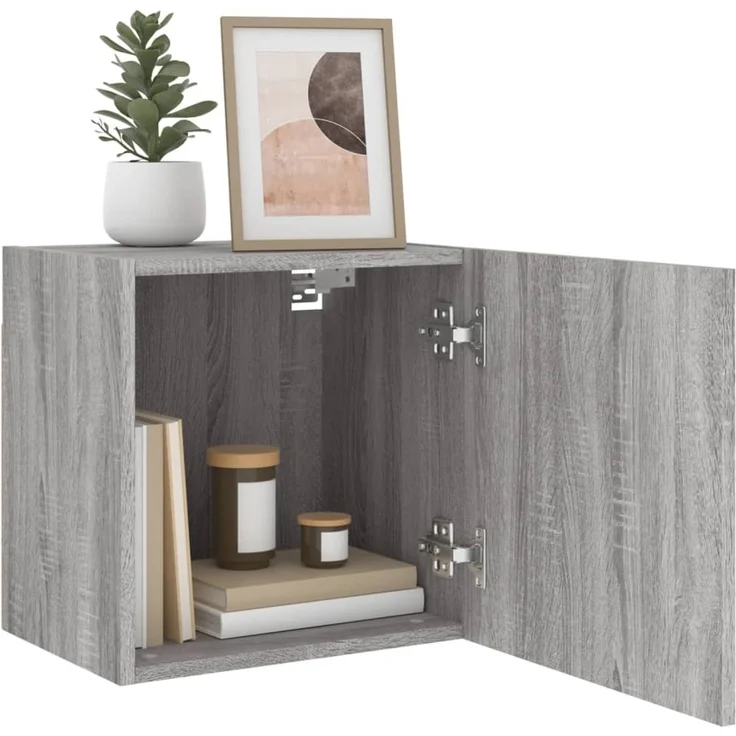 2 pcs TV-Wandschrank, TV Hängeboard Hängeschrank Grau Sonoma 40,5x30x40 cmm Holzwerkstoff – Bild 5