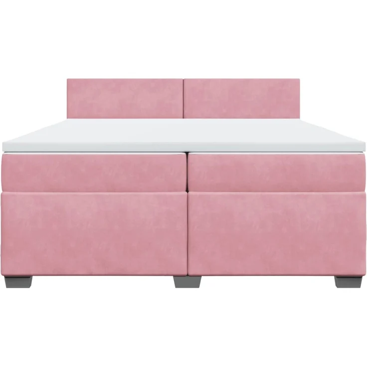 vidaXL Boxspringbett mit Matratze Rosa 200x200 cm Samt 3288701 – Bild 6