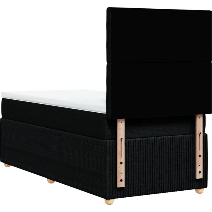 vidaXL Boxspringbett mit Matratze Schwarz 90x200 cm Stoff 3294255 – Bild 8